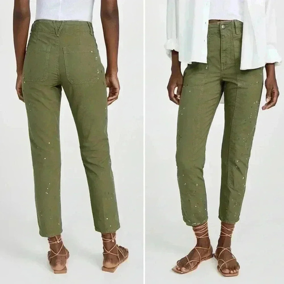 NWT Veronica Beard Arya Straight Carpenter Pants Size 29 Military Green - Picture 10 of 10